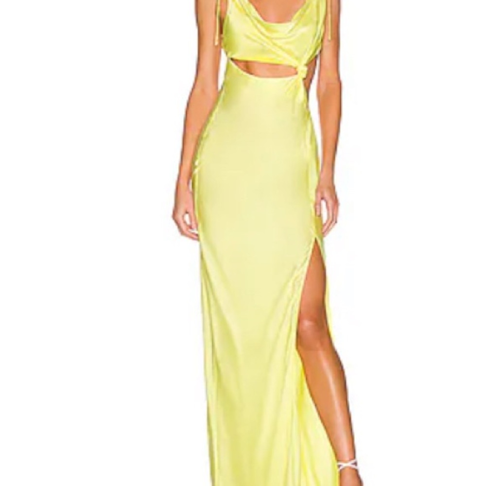 For Love And Lemons Yellow Cut Out Gown